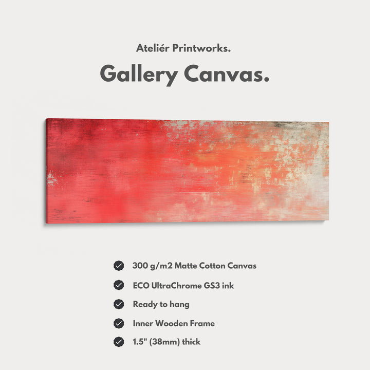 Abstract Red Long Horizontal Wall Art, Panoramic Wall Art Wide Wall Art - H0137