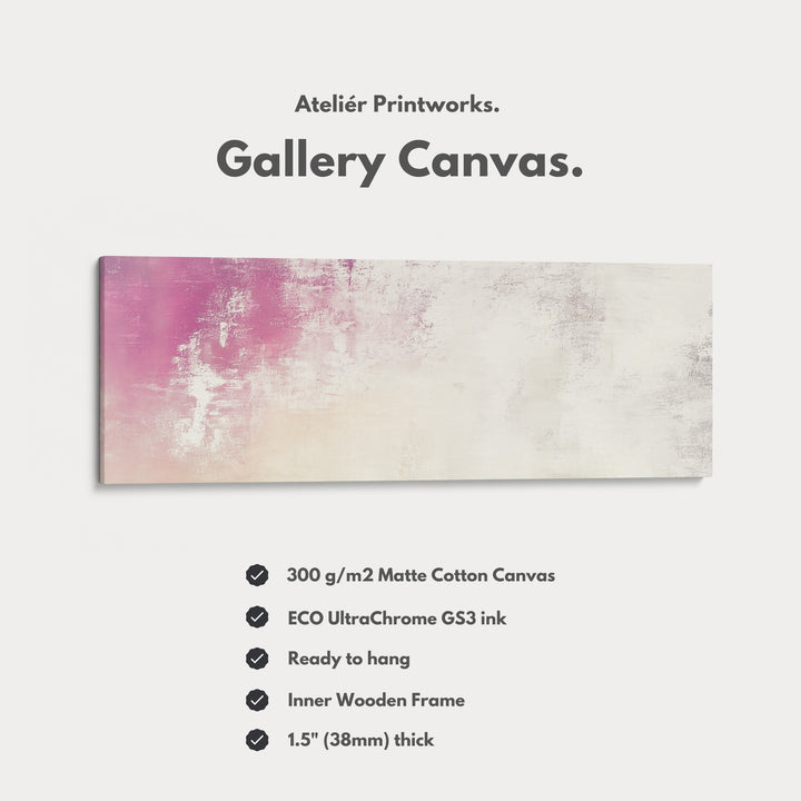 Abstract Pink Pastel Long Horizontal Wall Art Panoramic Wall Art - H0138