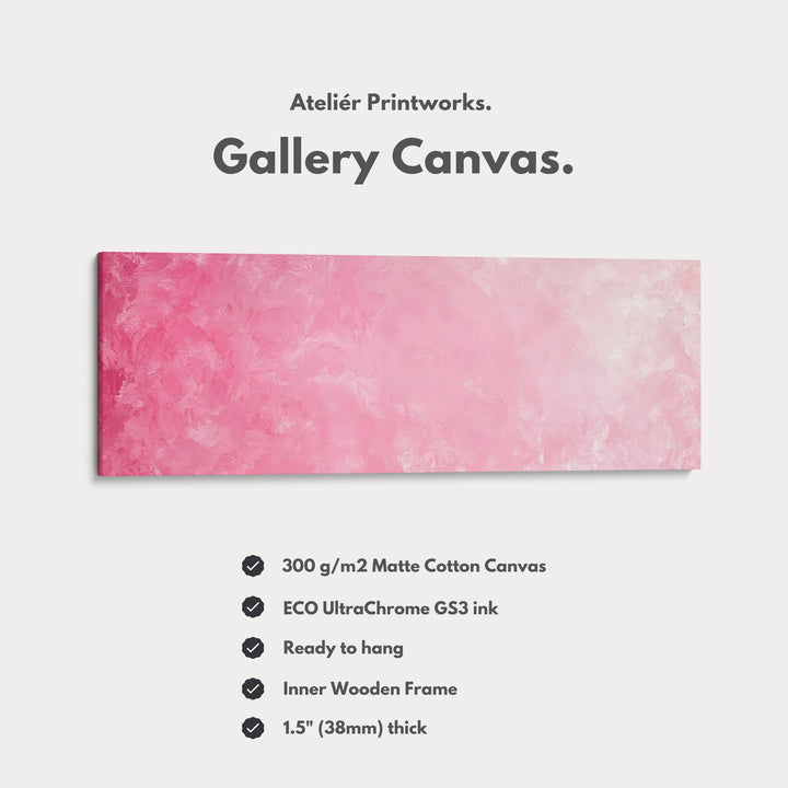 Long Horizontal Wall Art Panoramic Wall Art Abstract Pink Minimalist - H0142