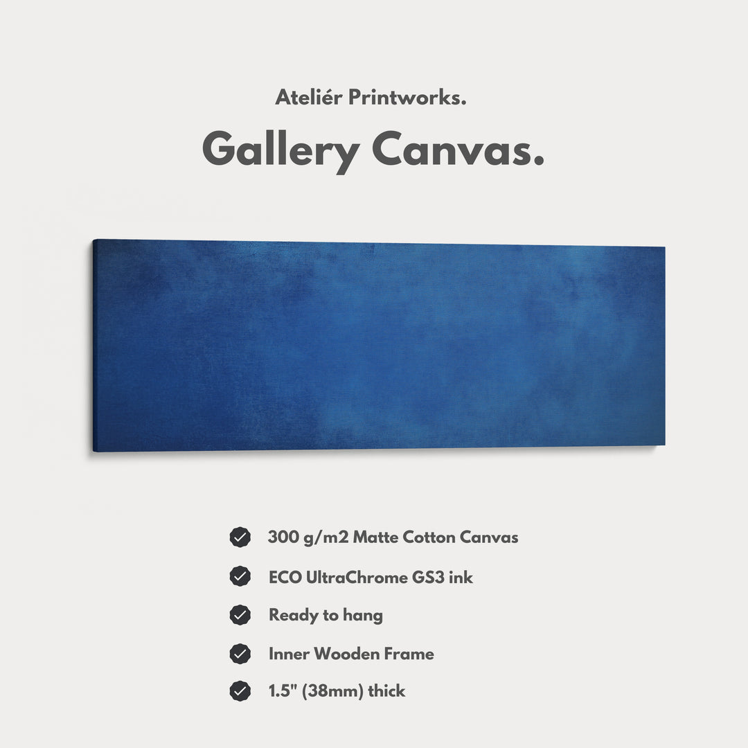 Minimalist Blue Long Horizontal Wall Art Panoramic Wall Art - H0144