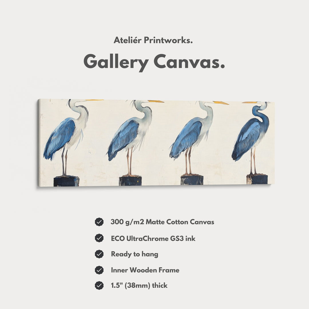 The Herons Above Bed Decor Framed Canvas Wall Decor - H0195