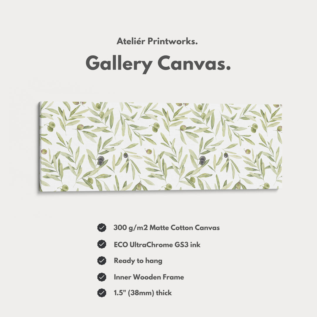 Olive Leaves Narrow Long Wall Decor - H0294