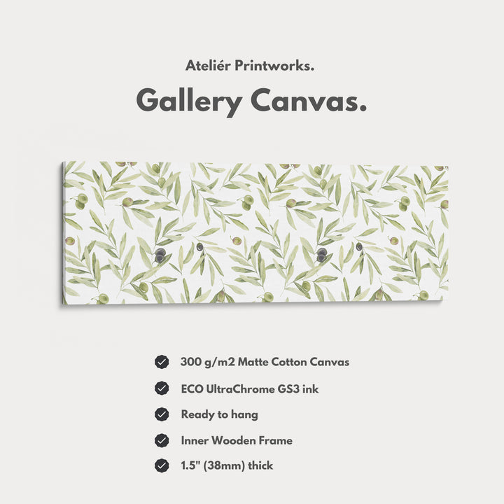Olive Leaves Narrow Long Wall Decor - H0294