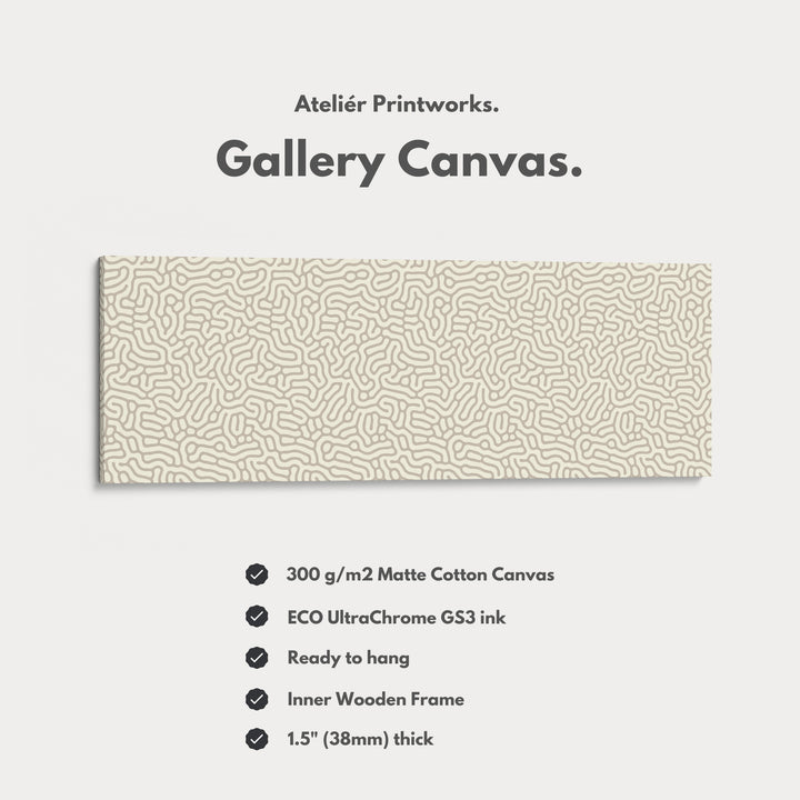 Minimalist Beige Organic Pattern Horizontal Wall Decor - H0256