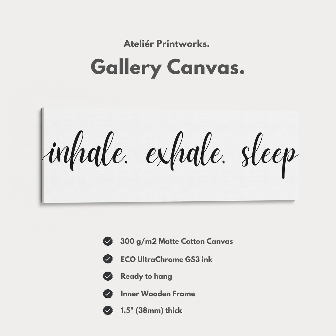 Large Above Bed Wall Decor Panoramic Art 'Inhale Exhale Sleep' - H0312