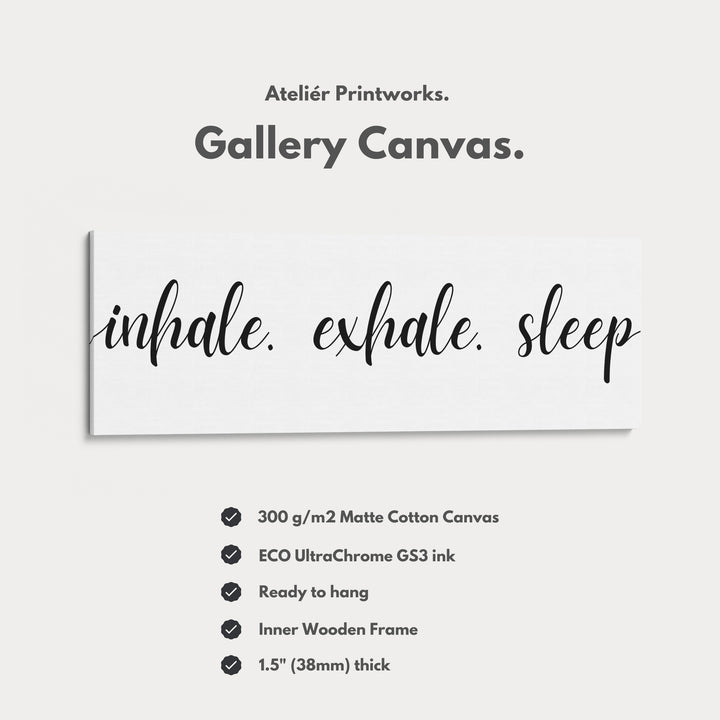 Large Above Bed Wall Decor Panoramic Art 'Inhale Exhale Sleep' - H0312