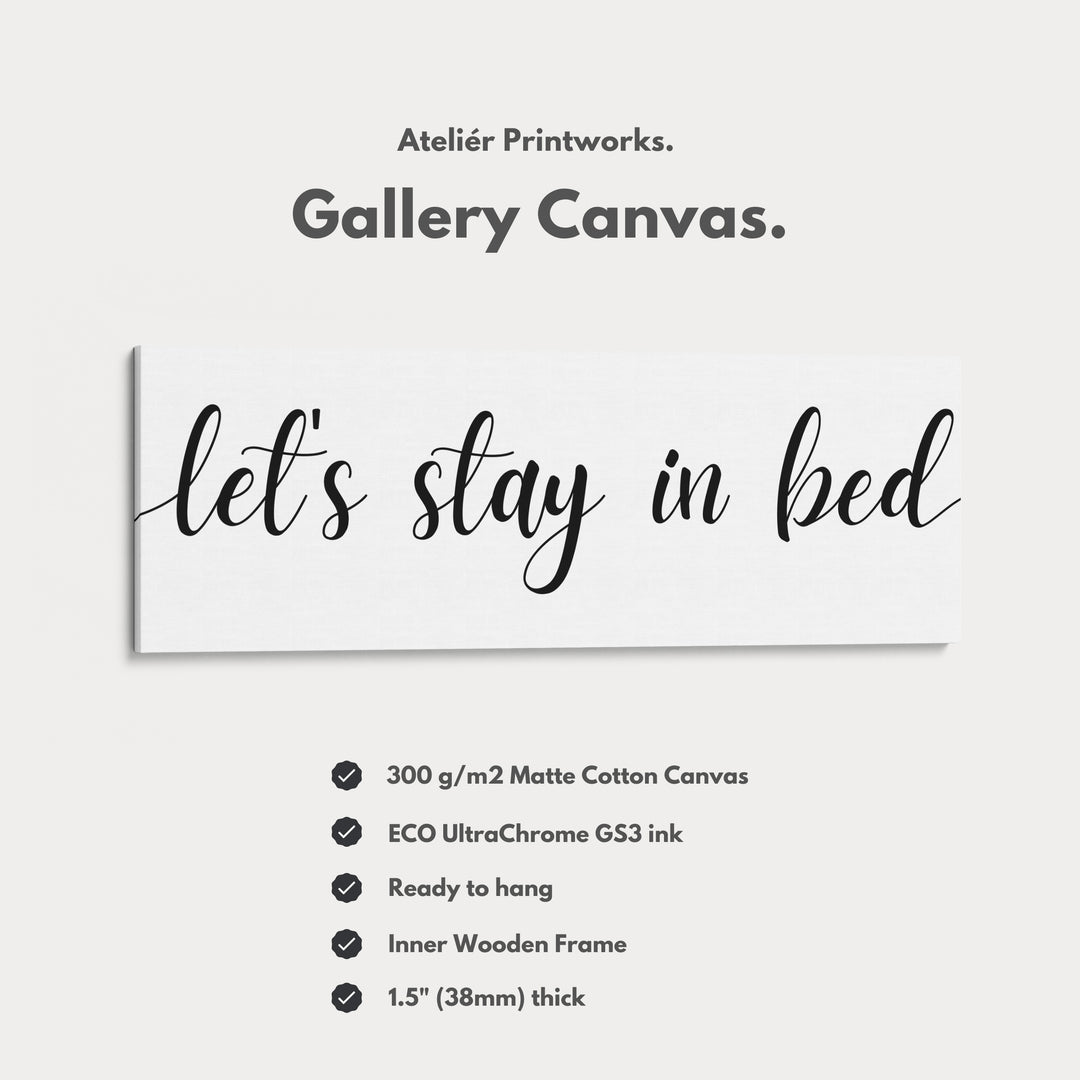 Guest Room Bedroom Above Bed Wall Art 'Let's Stay In Bed' - H0315