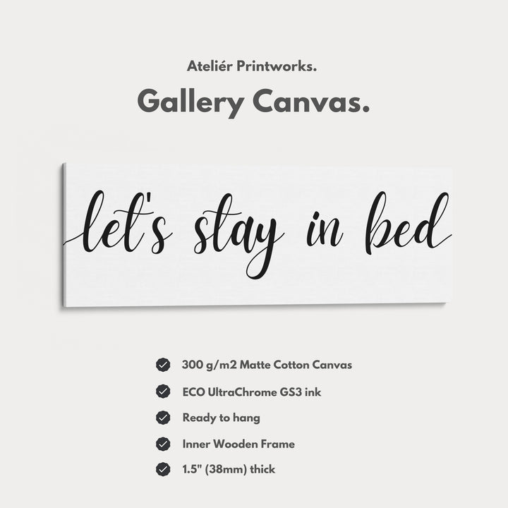 Guest Room Bedroom Above Bed Wall Art 'Let's Stay In Bed' - H0315
