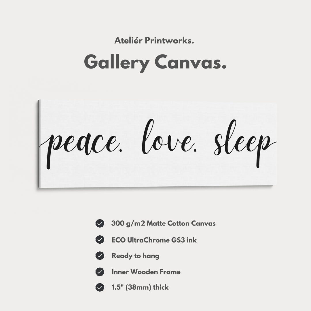 Guest Room Bedroom Large Above Bed Wall Art 'Peace Love Sleep' - H0316