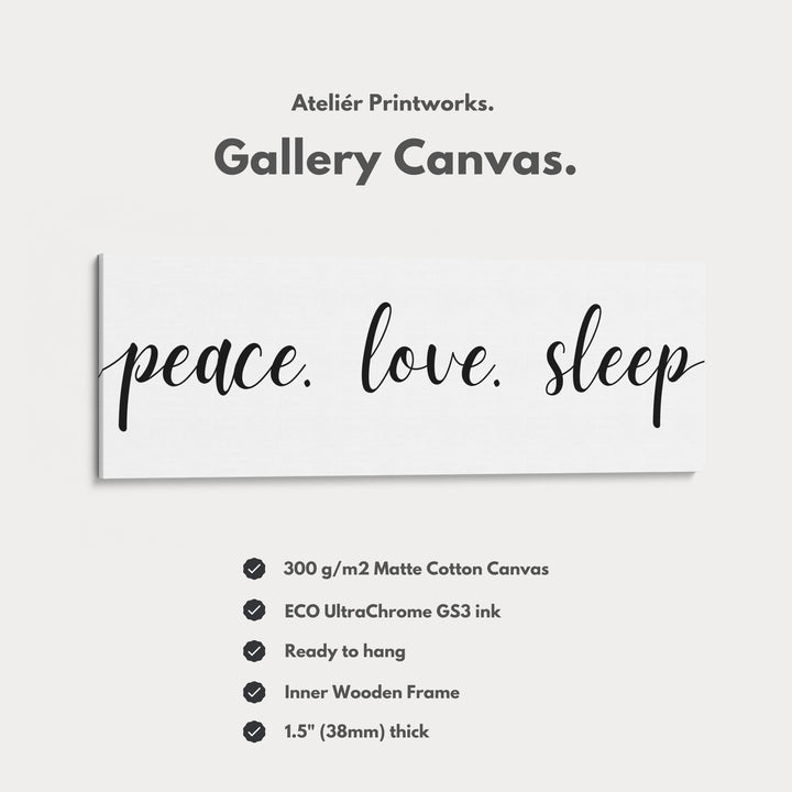 Guest Room Bedroom Large Above Bed Wall Art 'Peace Love Sleep' - H0316