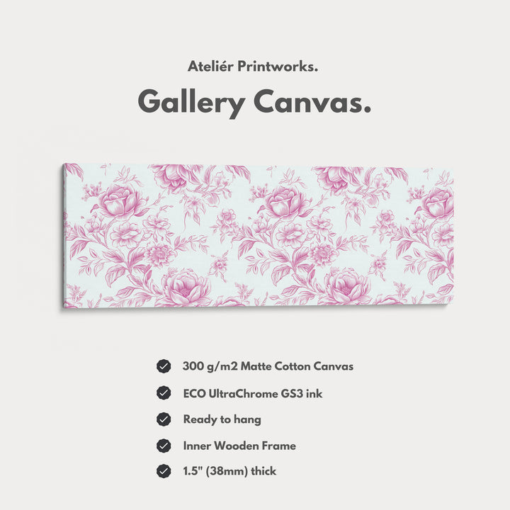 Above Bed Wall Decor Vintage Pink Floral Wall Art - H0258