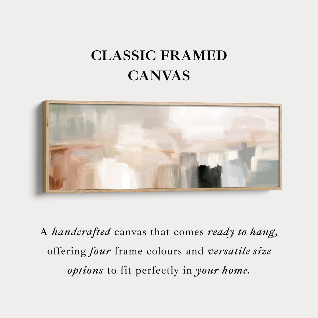 Minimalistische Beige Abstracte Horizontale Brede Muurkunst