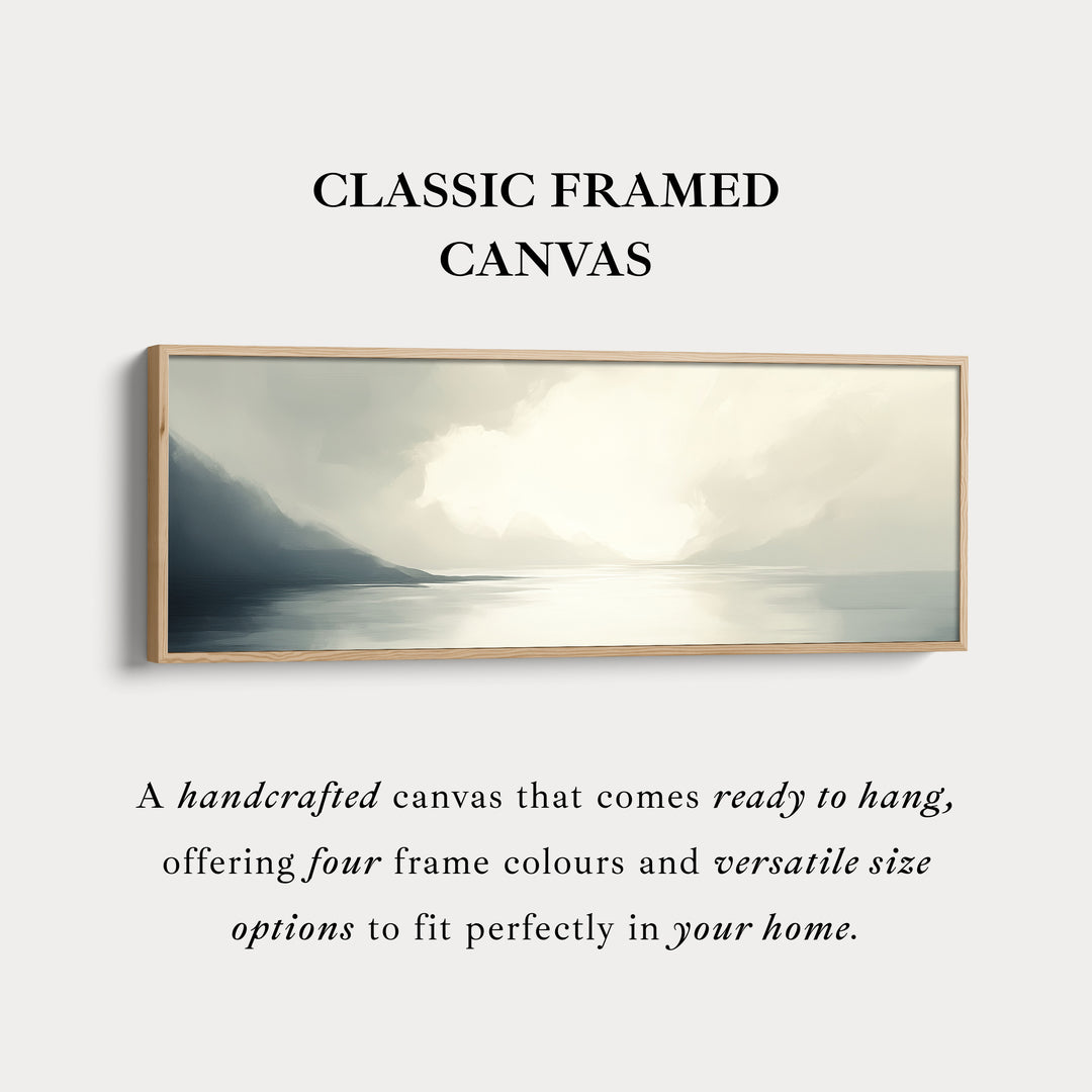 Misty Lake Lange Smalle Abstracte Horizontale Muurdecoratie