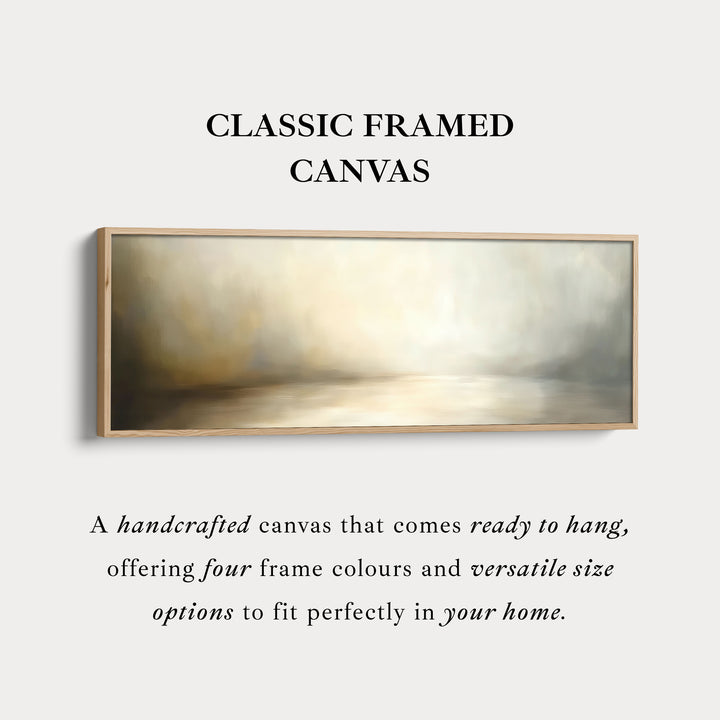 Abstracte beige olieverfschilderij horizontale wanddecoratie