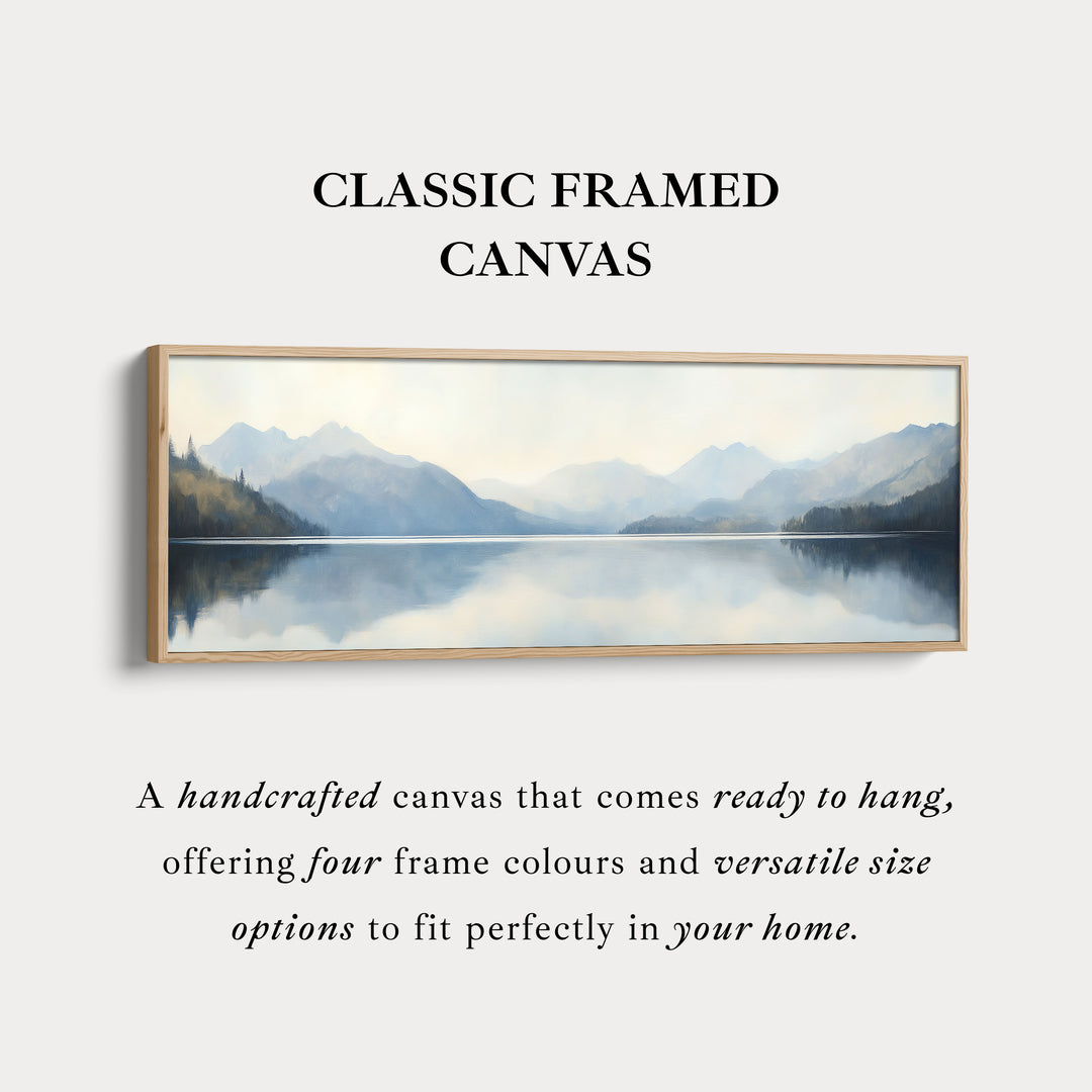 Abstracte berg- en meer horizontale wanddecoratie