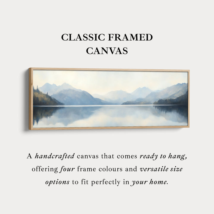 Abstracte berg- en meer horizontale wanddecoratie