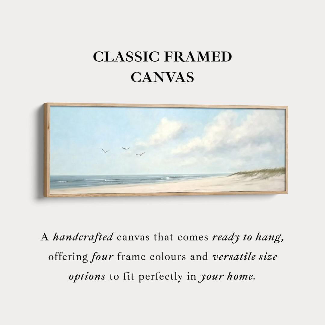 Zacht Strand Groot Horizontaal Canvas Kunstwerk Lange Smalle Wanddecoratie