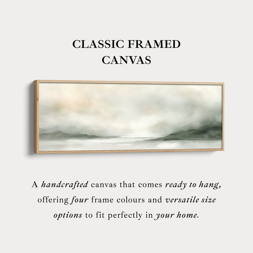 Peinture à l'aquarelle, grand format panoramique, tableau sur toile, art mural.