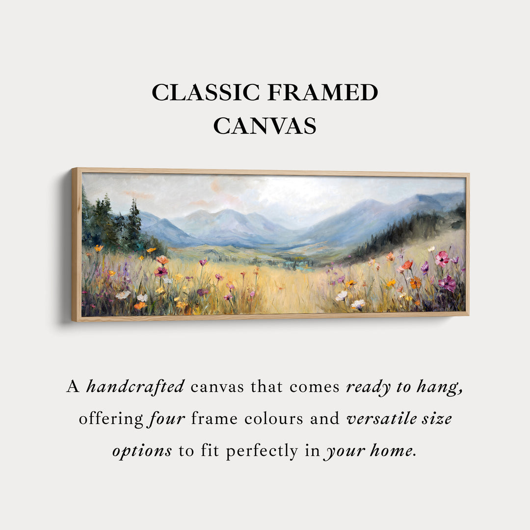Wild Meadow Lang Smal Horizontaal Ingelijst Canvas Muurkunst