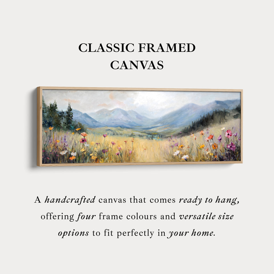 Wild Meadow Long Narrow Horizontal Framed Canvas Wall Art