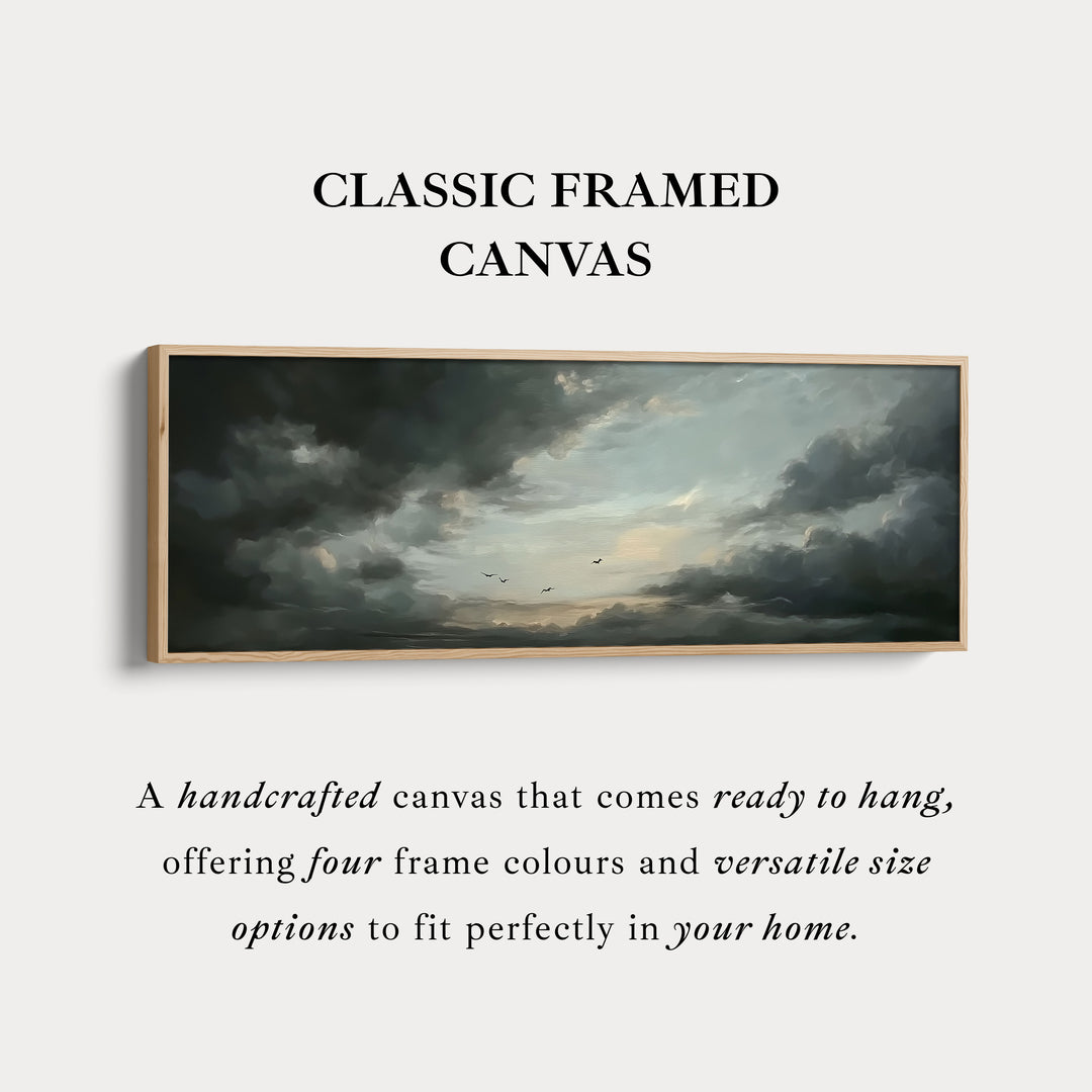 Panoramische Onheilspellende Wolken Lange Smalle Muurkunst Groot Ingelijst Canvas