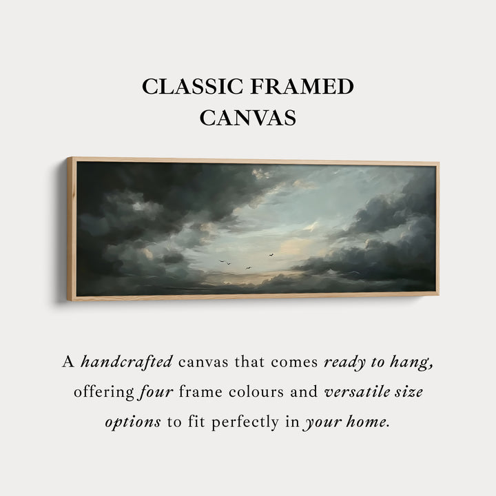 Panoramische Onheilspellende Wolken Lange Smalle Muurkunst Groot Ingelijst Canvas