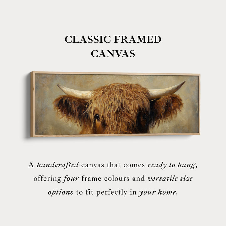 Hooglandkoe Afbeelding Panoramische Canvasafdrukken Lange Smalle Muurdecoratie