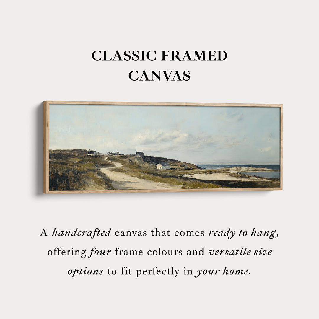 Kustdorp Panoramisch Lang Groot Canvas Muurdecor Horizontaal