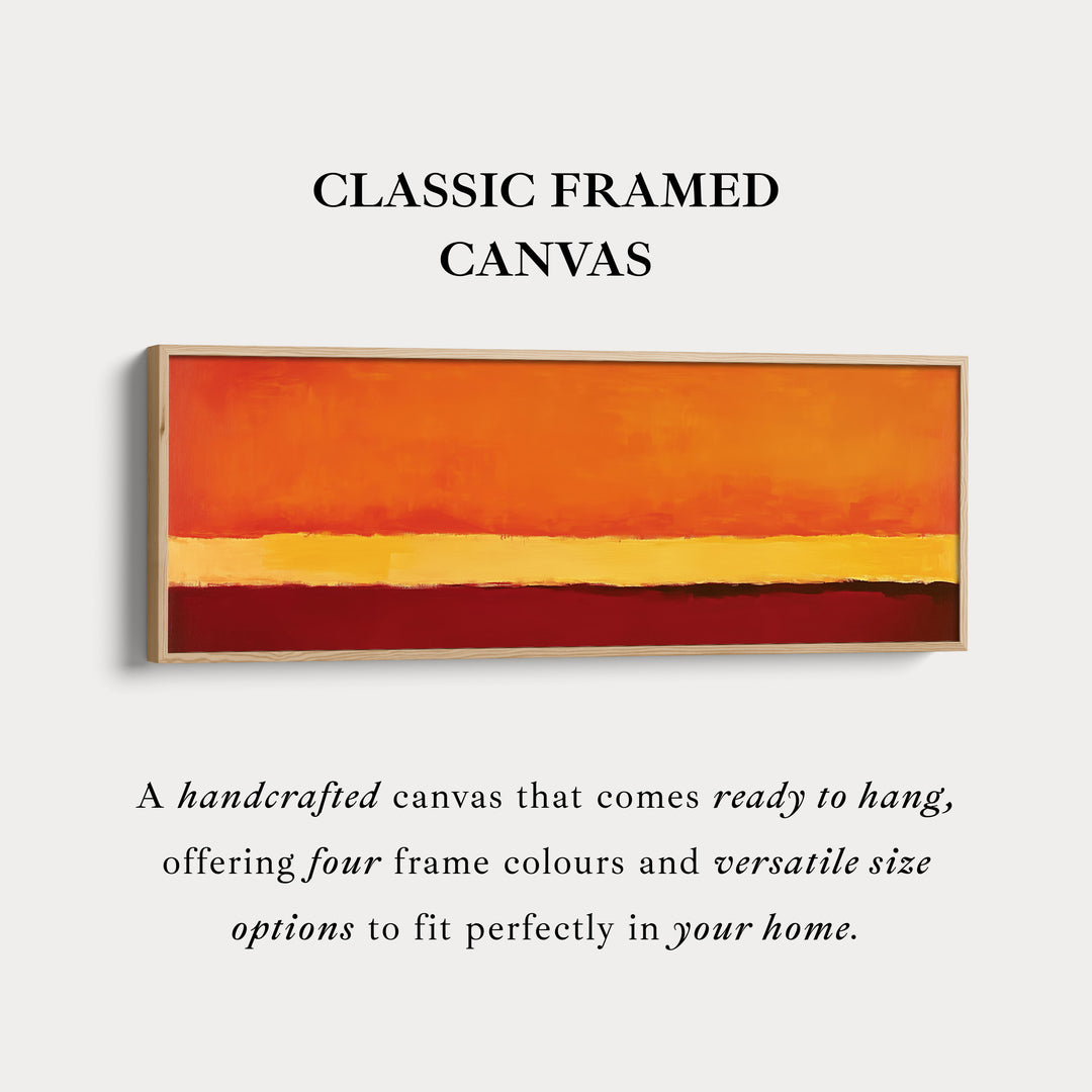Minimalist Abstract Orange Large Canvas Decor Horizontal Long Wall Art
