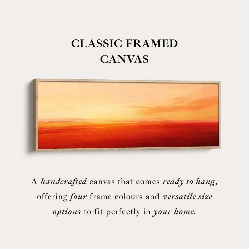 Large Canvas Decor Horizontal Long Wall Art Minimalist Abstract Orange