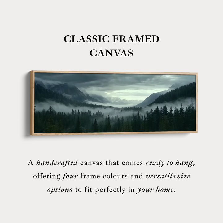 Bergbos Grote Horizontale Ingelijste Canvas Muurdecoratie
