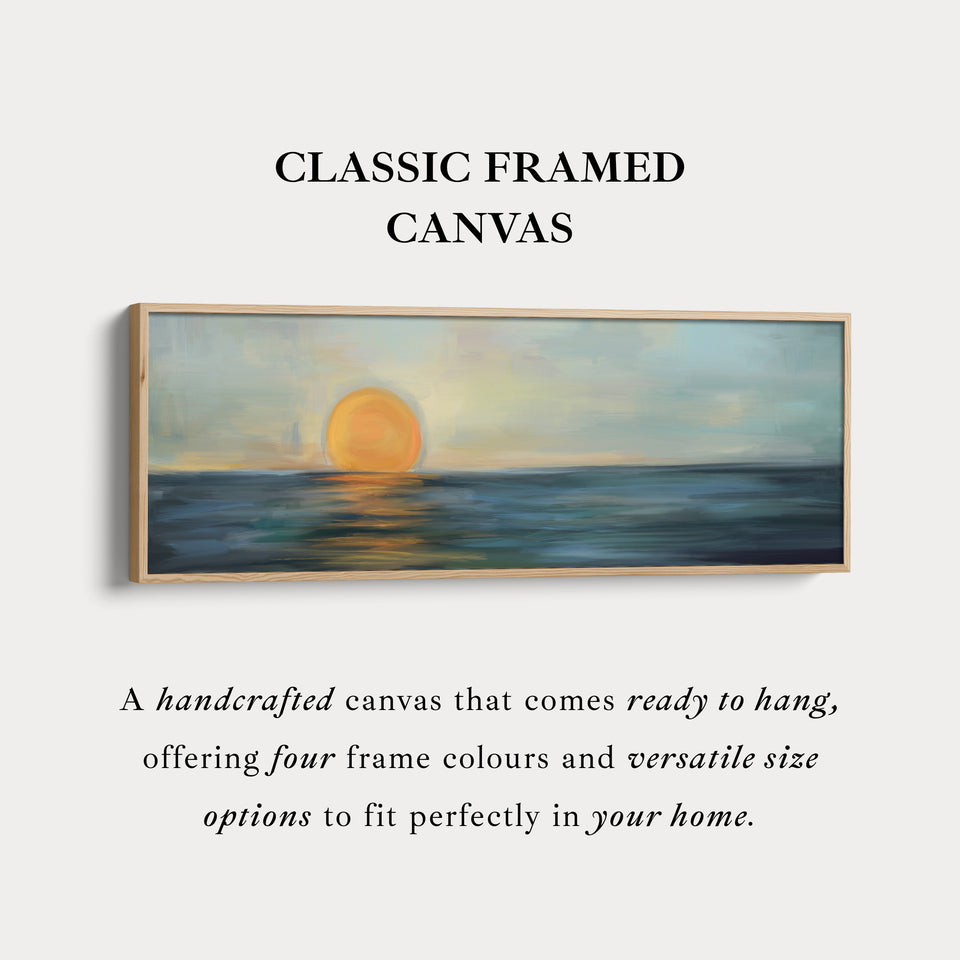 Modern Abstract Narrow Wide Horizontal Wall Decor Large Framed Canvas