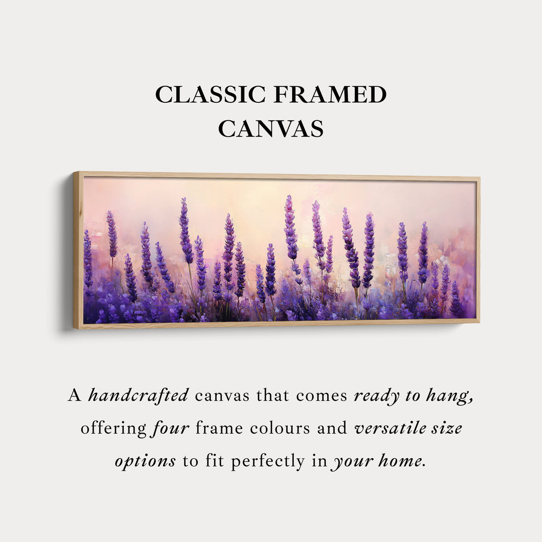 Lavendelveld Grote Ingelijste Lange Canvas Horizontale Muurdecoratie