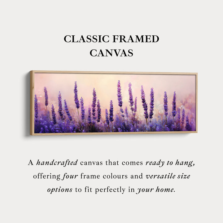 Lavendelveld Grote Ingelijste Lange Canvas Horizontale Muurdecoratie