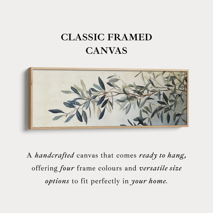 Olijftak ingelijste canvas wandkunst print lange horizontale kunst