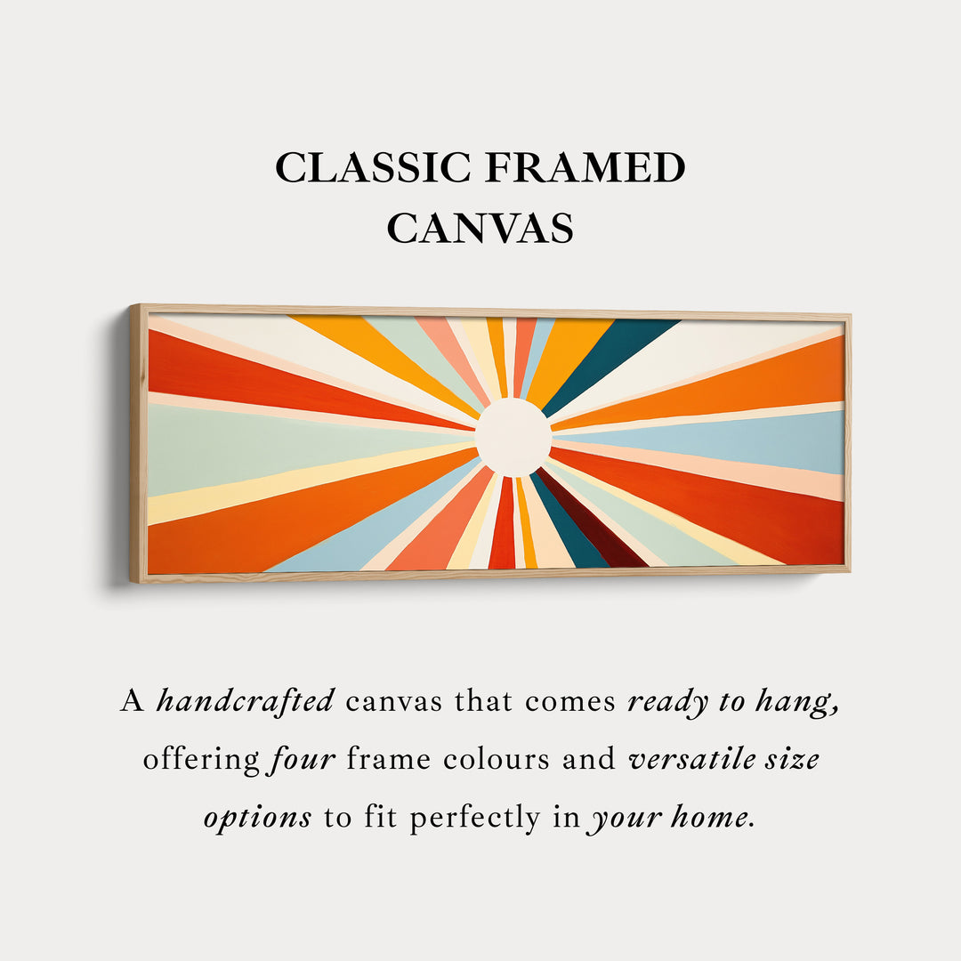 Sunburst panoramisch ingelijst canvas lange wandkunstafdruk