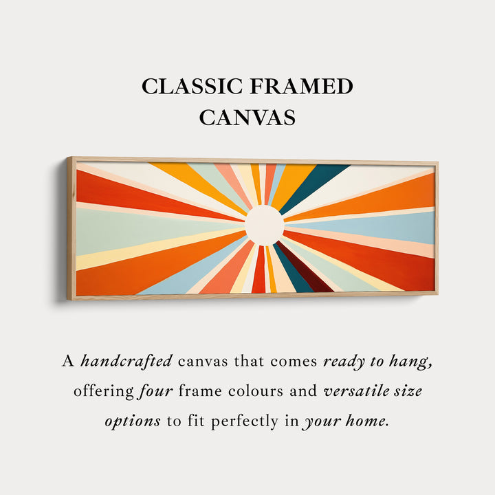 Sunburst panoramisch ingelijst canvas lange wandkunstafdruk