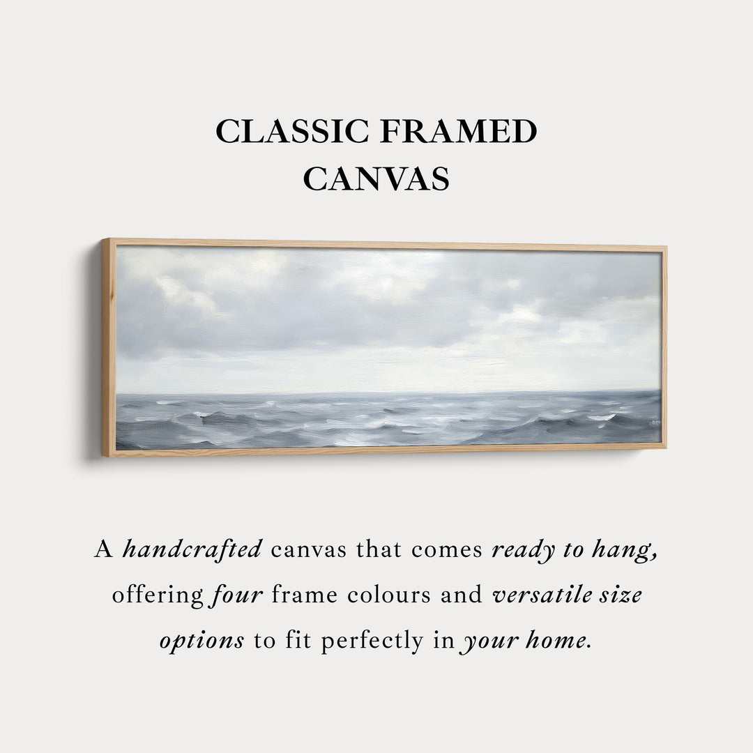 Abstracte oceaan lange horizontale wanddecoratie panoramische wanddecoratie