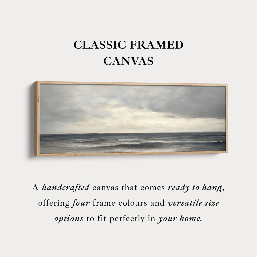 Kalmerende Zee Smal Gekaderde Canvas Muurkunstafdruk