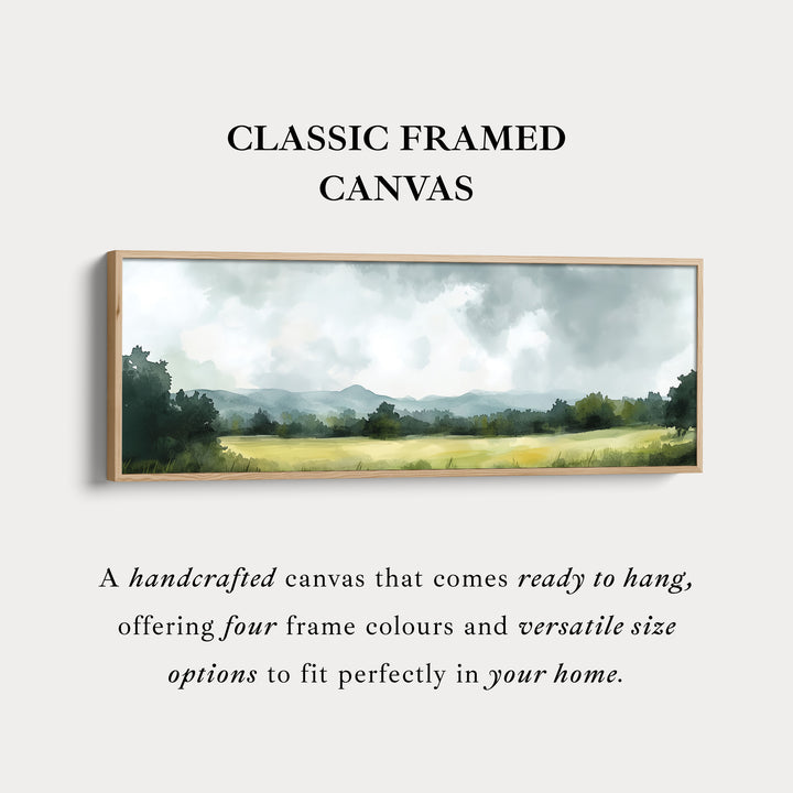 Lang landschap smal ingelijst canvas wanddecoratie