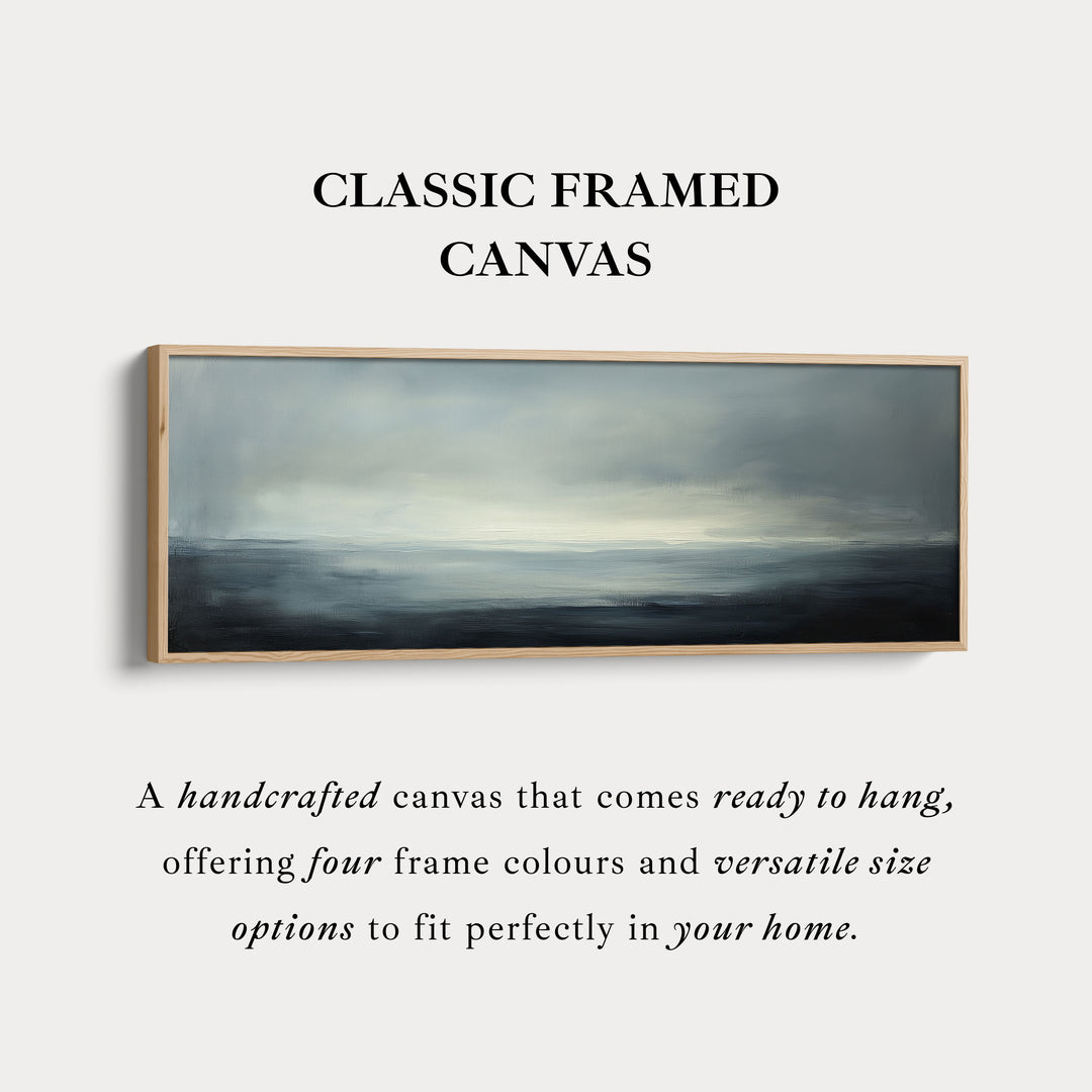 Mistige Abstracte Zonsondergang Smalle Horizontale Wanddecoratie