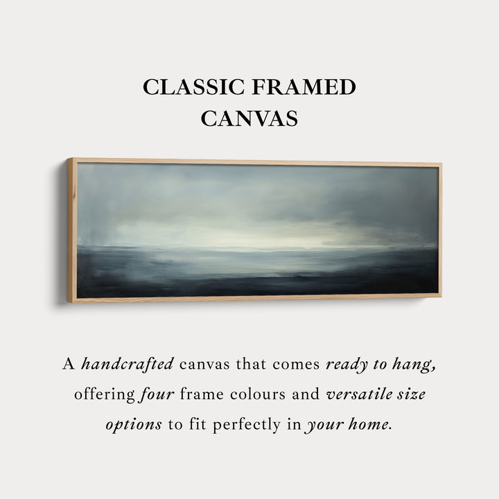 Mistige Abstracte Zonsondergang Smalle Horizontale Wanddecoratie