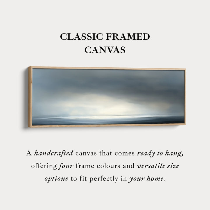 Abstracte zonsondergang lange smalle muurdecoratie boven bed