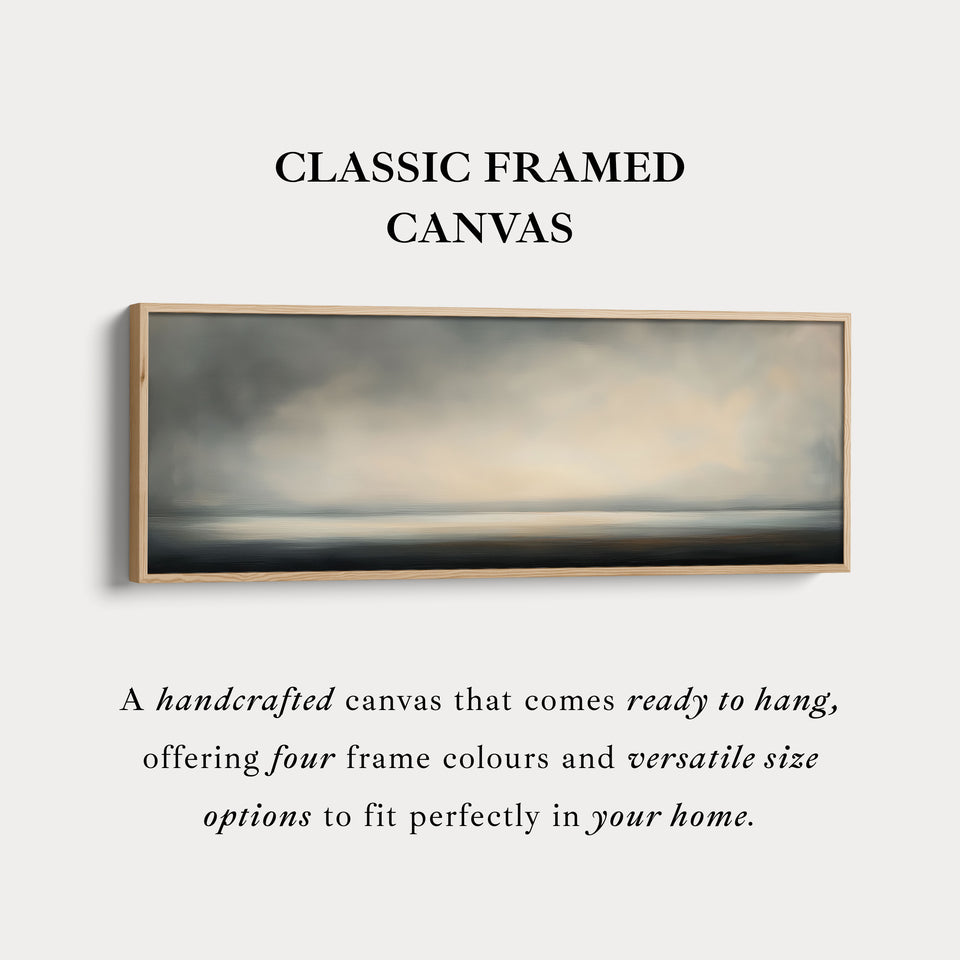 Gray & Beige Abstract Sunset Long Skinny Above Bed Wall Decor