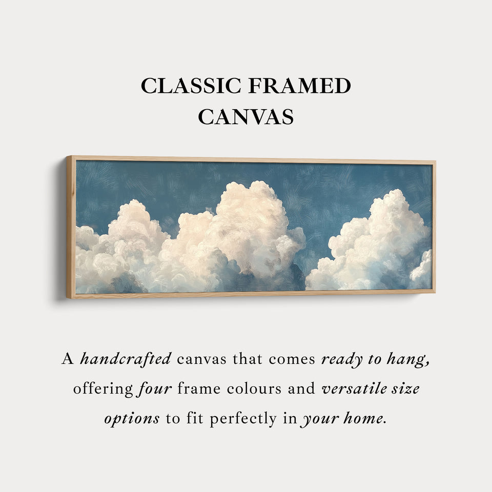 Above Bed Cloud Wall Decor Long Panoramic Wall Art