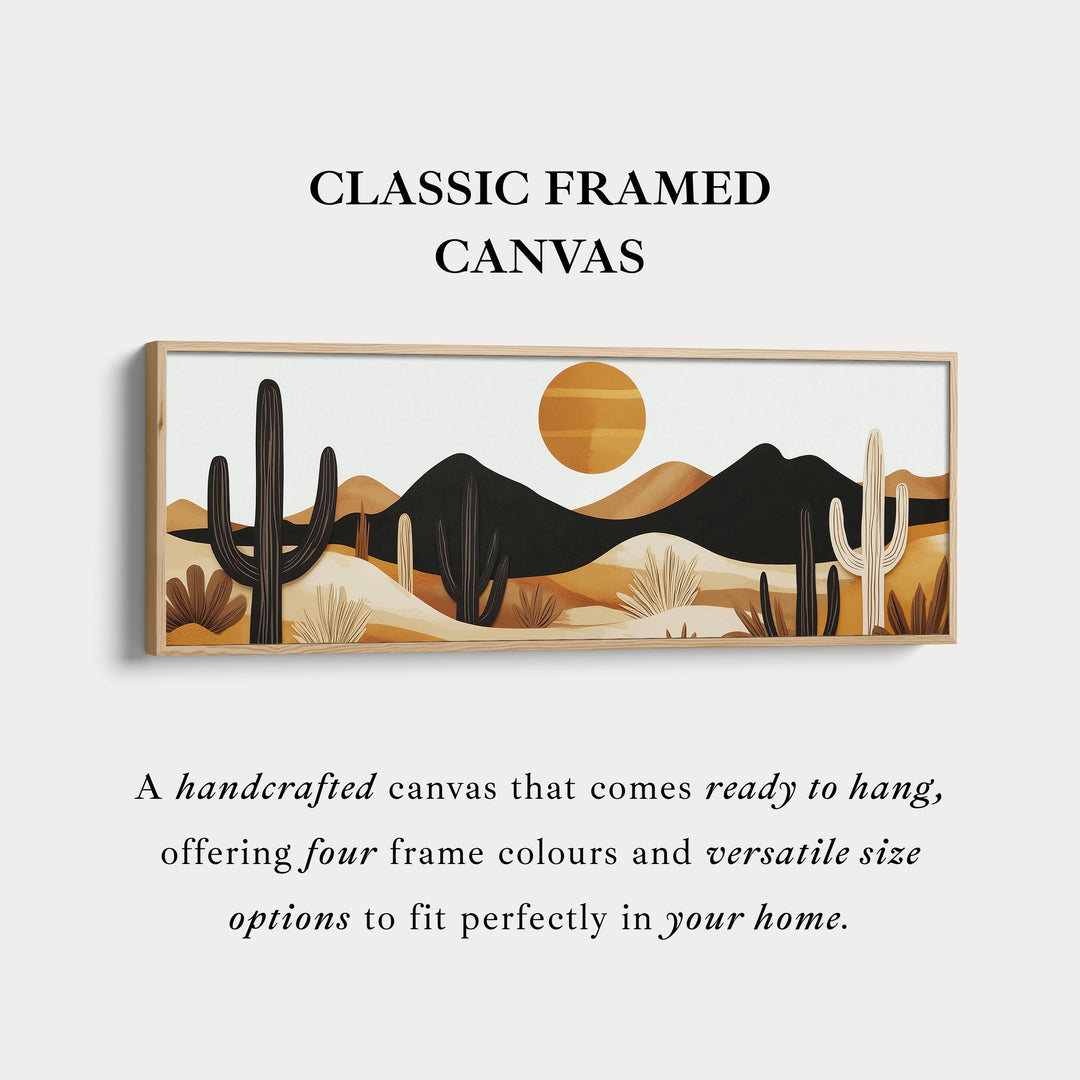 Cactussen Bergen Wanddecoratie Panoramisch Smal Canvas