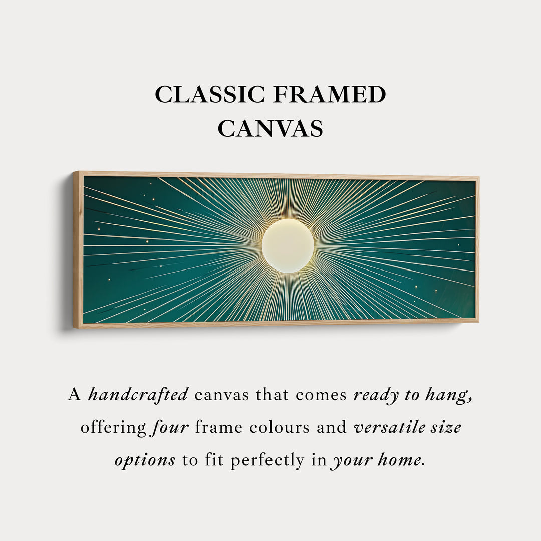 Boho Retro Zon Lange Ingelijste Canvas Muurkunst