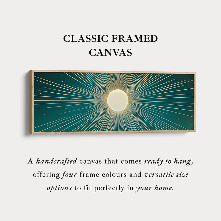 Boho Retro Zon Lange Ingelijste Canvas Muurkunst