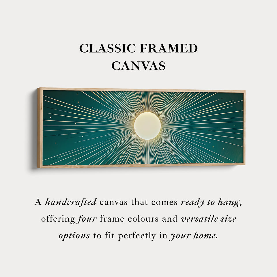 Boho Retro Sonne Lang Gerahmte Leinwand Wandkunst