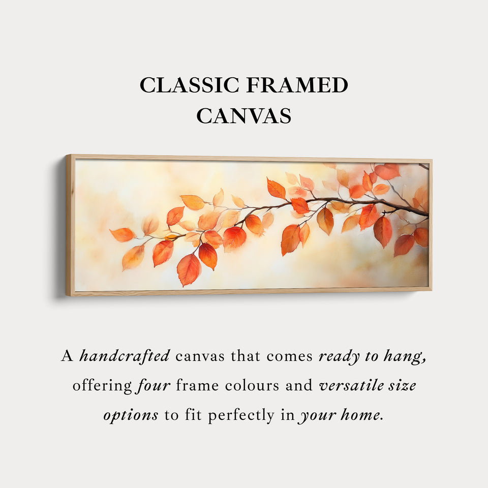 Feuilles d'automne Toile murale horizontale longue encadrée